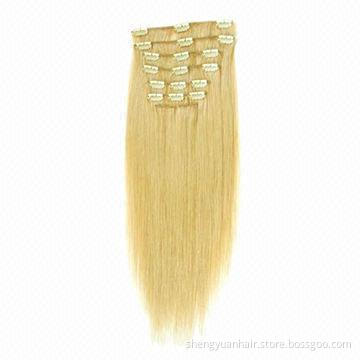 Wholesale Factory Price Top Quality Full Head Remy Human Clip-in Hair Extension, Samples Available